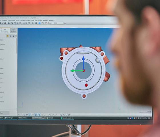 image of CAD drawing on computer screen